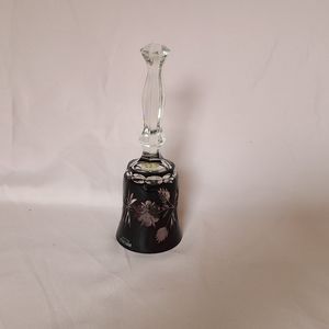 Hortensia Poland Cranberry Cut To Clear Bohemian Czech Crystal Glass Bell